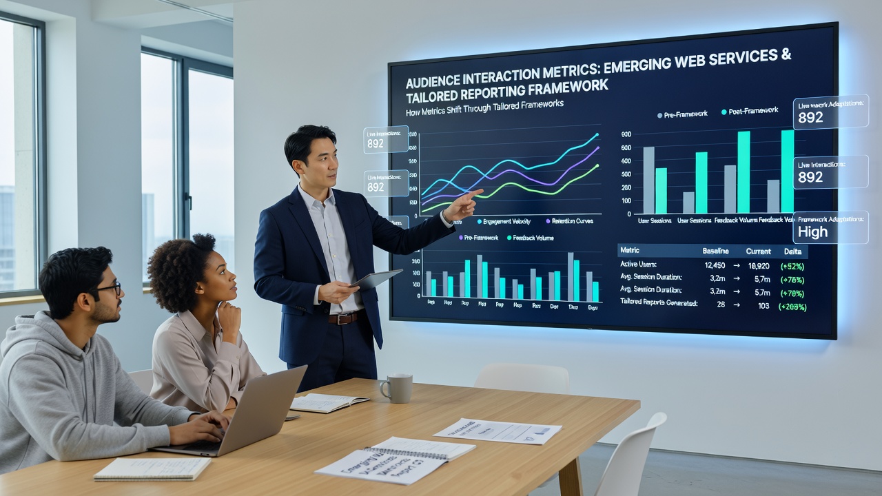 Analytics visualization of metric shifts in web services using custom reporting tools